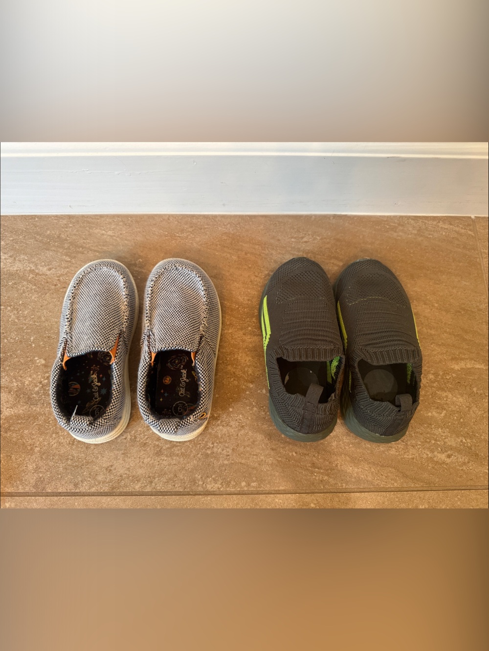 2 pairs kids shoes Size 9 toddlers-Cat & Jack and Carters slip ons